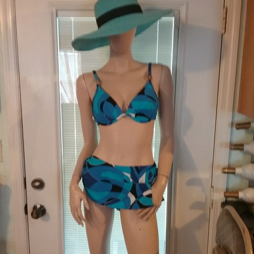 Blue print swimsuit